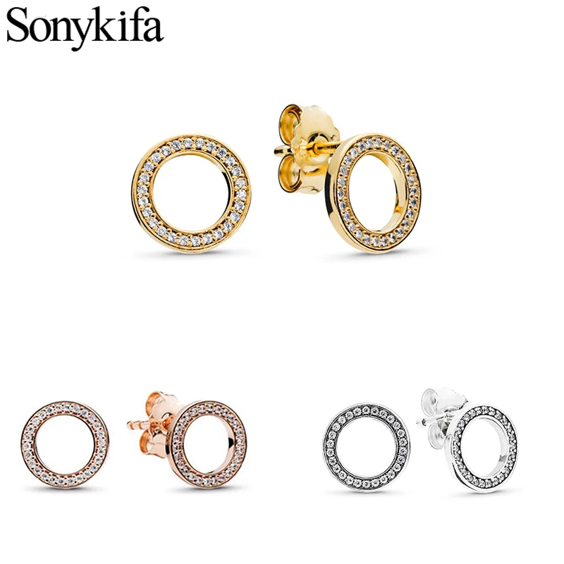 Специальное предложение Новые вечные серьги "любовь" прозрачный CZ Fit Pandoro серьги для женщин Свадебные брендовые ювелирные изделия Прямая поставка