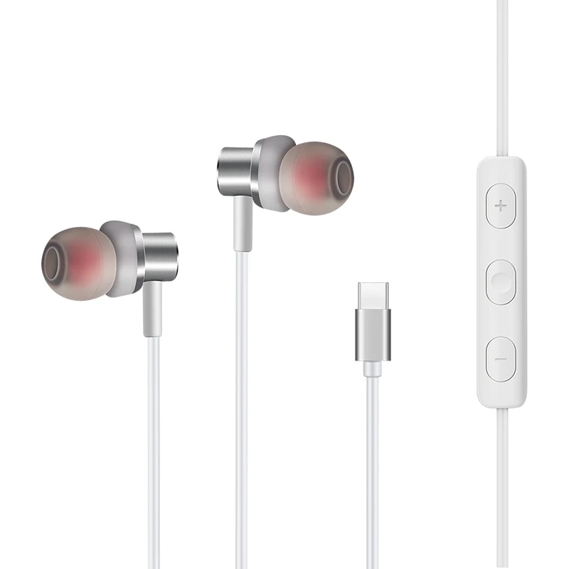 

BESIUNI Usb Type-C Earphone Metal super bass earbubs with mic Earpiece line Control for xiaomi Max huawei p20 P20 pro oneplus