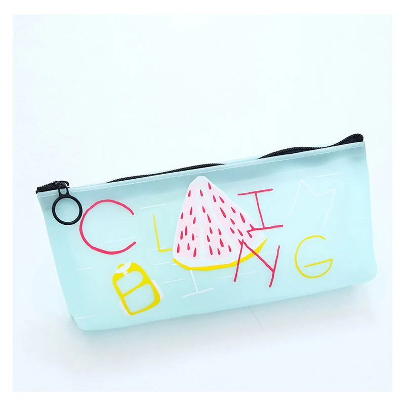 Cute Kawaii Pencil Case Silicone Cartoon Fruit PenBox Zipper Pencil Bag for Student Gift School Pencil Pouch Stationery Supplies (20)
