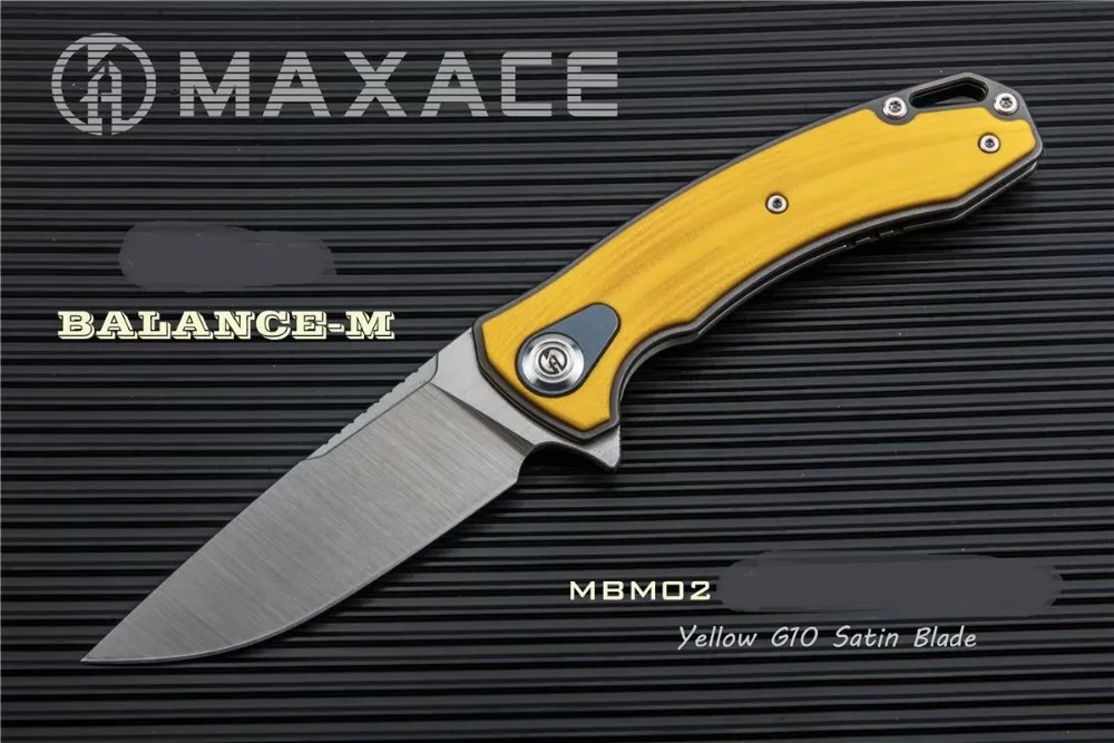 

New Orange Maxace Balance M G10 Handle Liner M390 Blade KVT Flipper Camping Folding Knife Free Shipping