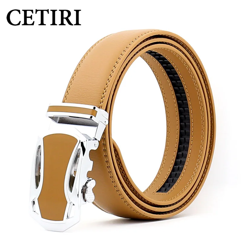 Men/'s Genuine Leather Belts Automatic Buckle Fashion belt Black Brown 110-130cm