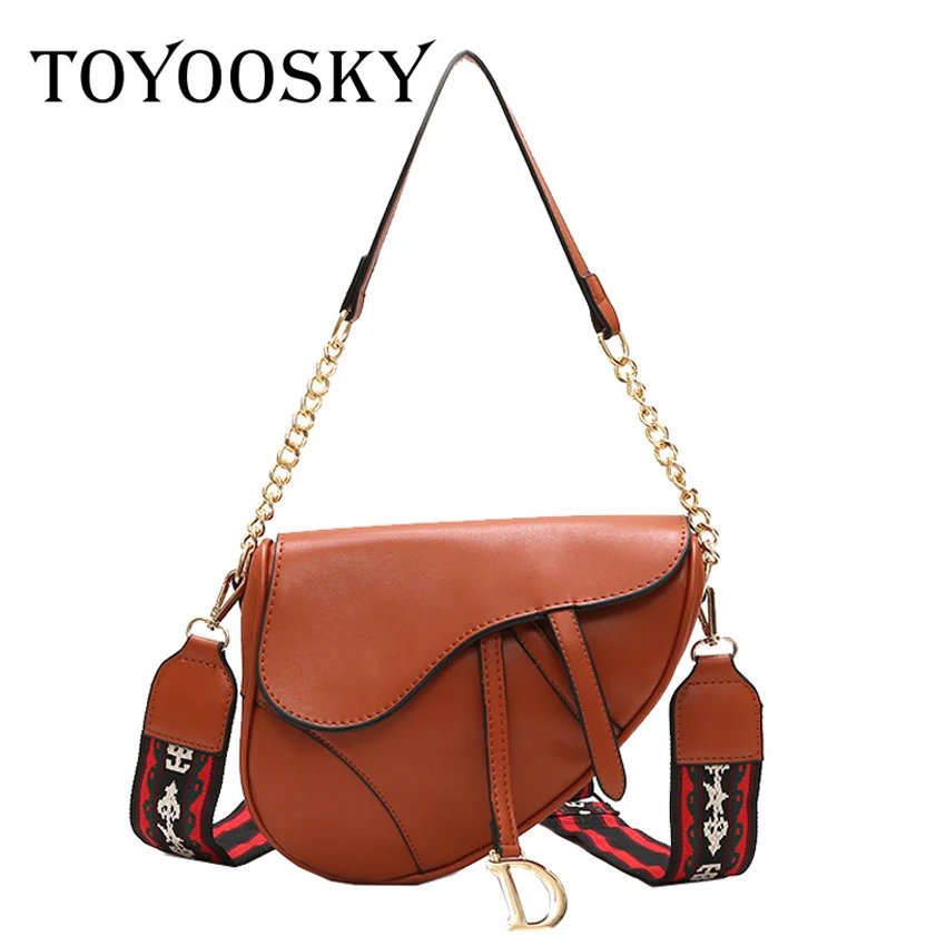 

TOYOOSKY 2018 New Fashion Show Women's Saddle Bag Famous Brand Designer Crossbody Bags Creative Ladies PU Leather Shoulder Bags