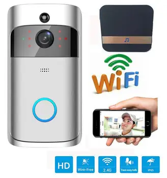 

WIFI Doorbell Intercom Wireless Video Door Phone 720P Door Bell Camera Battery Power Two Way Audio PIR Alarm Smart Door Intercom