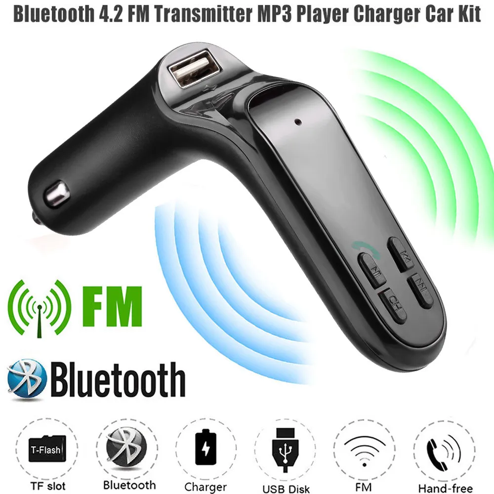 TF USB зарядное устройство Bluetooth inalambrico coche lcd manos libres transmisor FM MP3 de musica de los moviles tabletas Горячее предложение