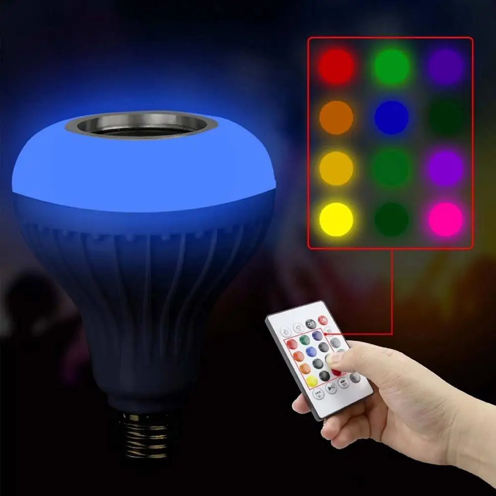

Dimmable E27 RGB LED Light Bluetooth Speaker Bulb Remote Control Music Play Lamp