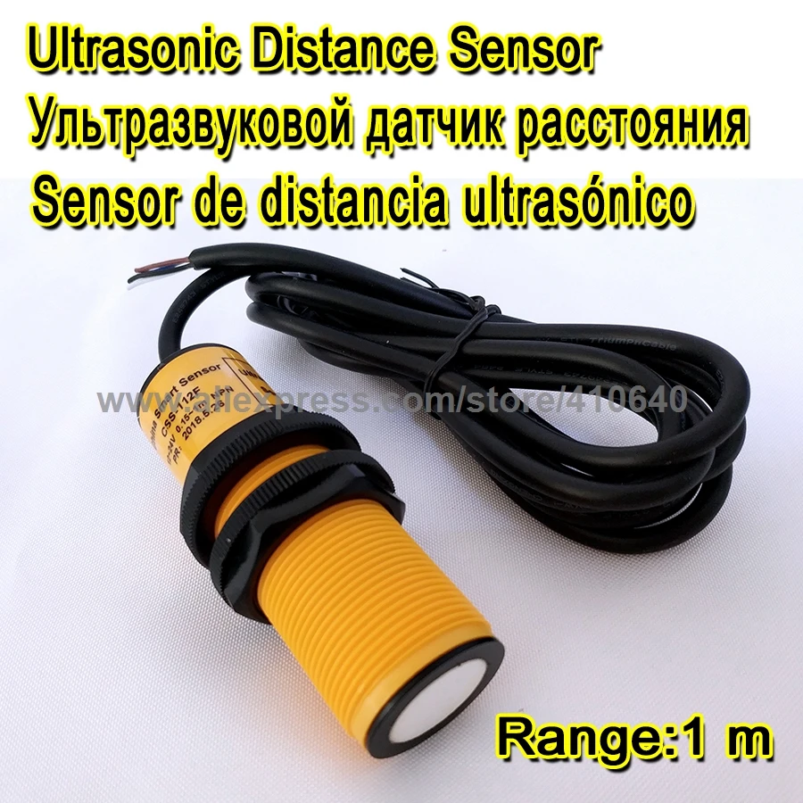 Range Adjustable Ultrasonic Transducer Range 1 Meter Output 0 To 5V