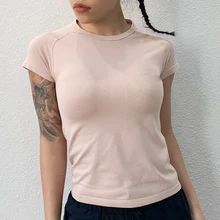 BESGO Sports Top Yoga T-shirt Top Slim Women's Sport Shirt Women Tight Fitness Workout Tops For Women Gym Shirt Short Sleeve