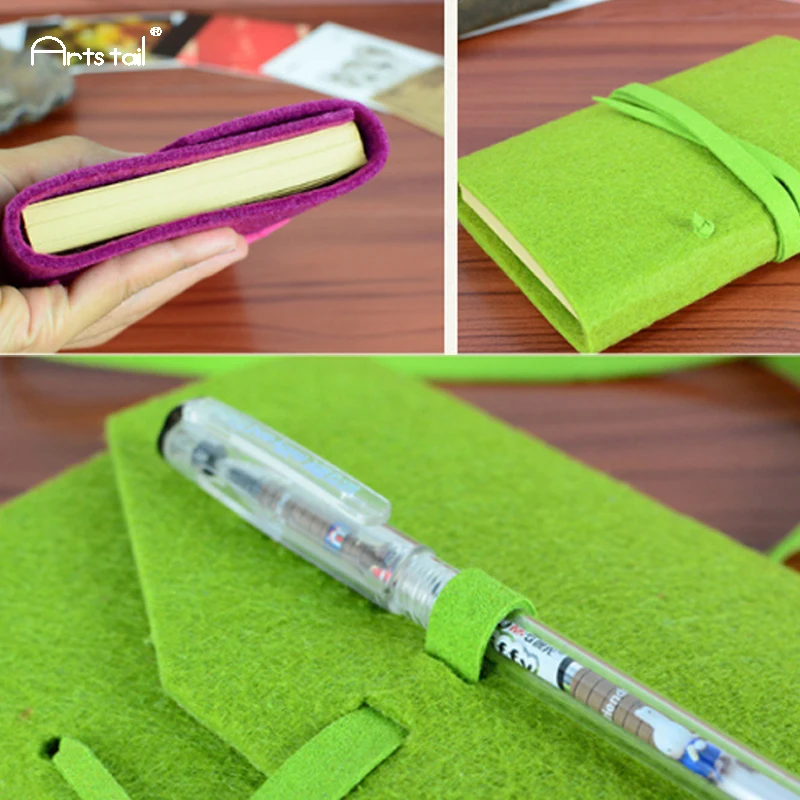 Arts Tail Wool Felt Cover Creative Retro Bands Vintage School Office Loose Sheet Note Book Kraft Paper Travel Daily Notebooks Arts Tail Wool Felt Cover Creative Retro Bands Vintage School Office Loose Sheet Note Book Kraft Paper Travel Daily Notebooks