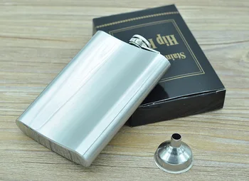 

by dhl 100pcs practical Hip Flask 8oz Stainless Steel Portable Liquor Wine Hip Flask Whisky Alcohol Cap Funnel Drinkware