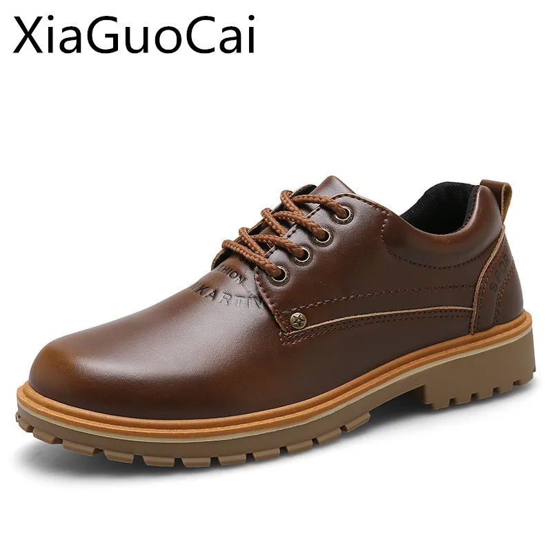 Hot Sale Spring and Autumn Men Ankle Boots Low Top Pu Leather Martine