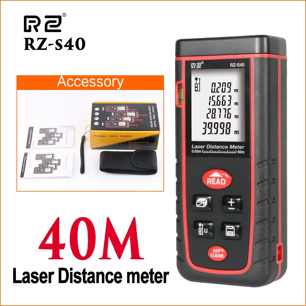 

RZ Laser Distance Meter Rangefinder Range Finder Hunting Electronic Ruler Digital Tape Measure S Series 100M Laser Rangefinder
