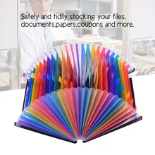 24/12 карманов, папка для файлов, Радужный цвет, органайзер, расширяющаяся папка для файлов, аккордеон, А4 Размер, с направляющими для файлов и бумажными бирками