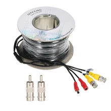 Видео Мощность BNC кабель 150ft 45,7 m для аналогового наблюдение AHD CCTV камеры dvr комплект