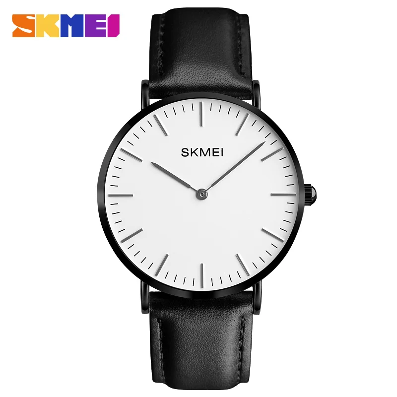 Новые модные часы SKMEI, женские парные часы, ультра тонкие кварцевые часы, элегантные женские часы, женские наручные часы, Montre Femme - Цвет: Black for men