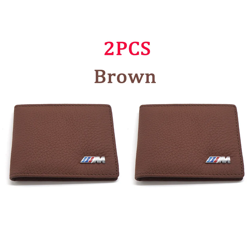 Кожаный чехол для автомобиля, водительских прав, кредитных карт, чехол, держатель, кошелек, кошелек для BMW E46, все стили - Название цвета: 2 peices Brown