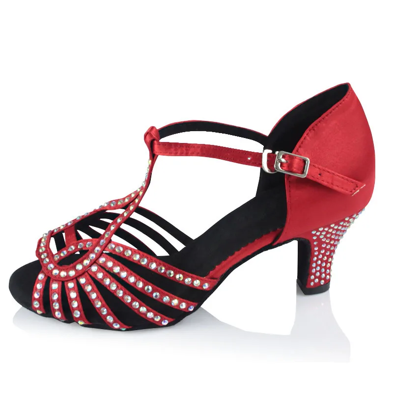 Dileechi черные атласные Для женщин Костюмы для латиноамериканских танцев танцевальная обувь женские мягкие подошва квадратный танцевальная обувь Костюмы для бальных танцев Обувь для танцев 5 см 6 см