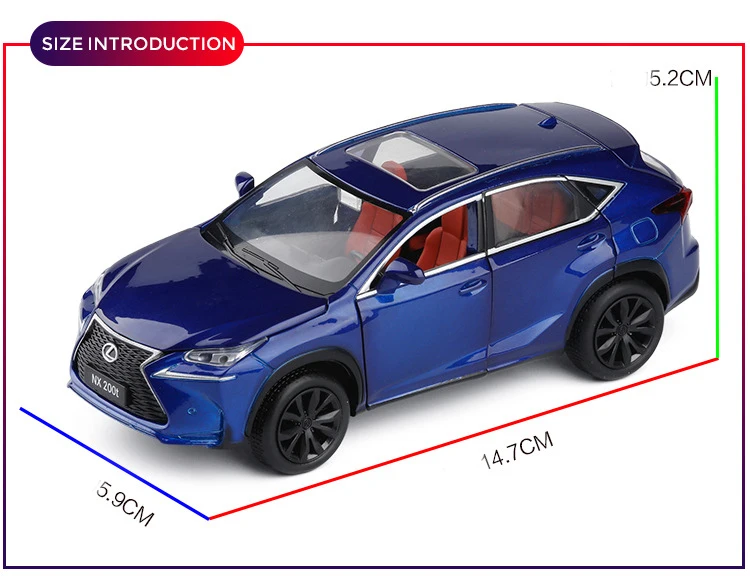 Горячая имитация 1:32 Масштаб литья под давлением suv автомобили toyota lexus nx200t Металлическая Модель сплав игрушки с светильник и звук