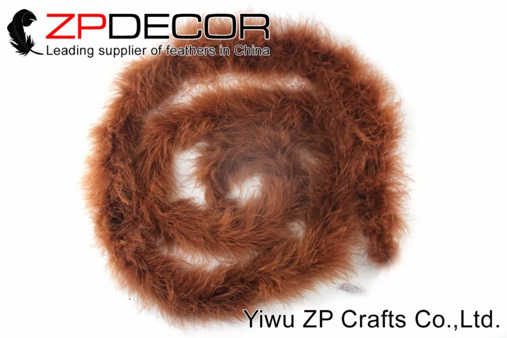 ZPDECOR перо 10 ярдов 20 г Высокое качество Flufy кофе марабус перья боа для DIY, карнавал и Свадебный декор