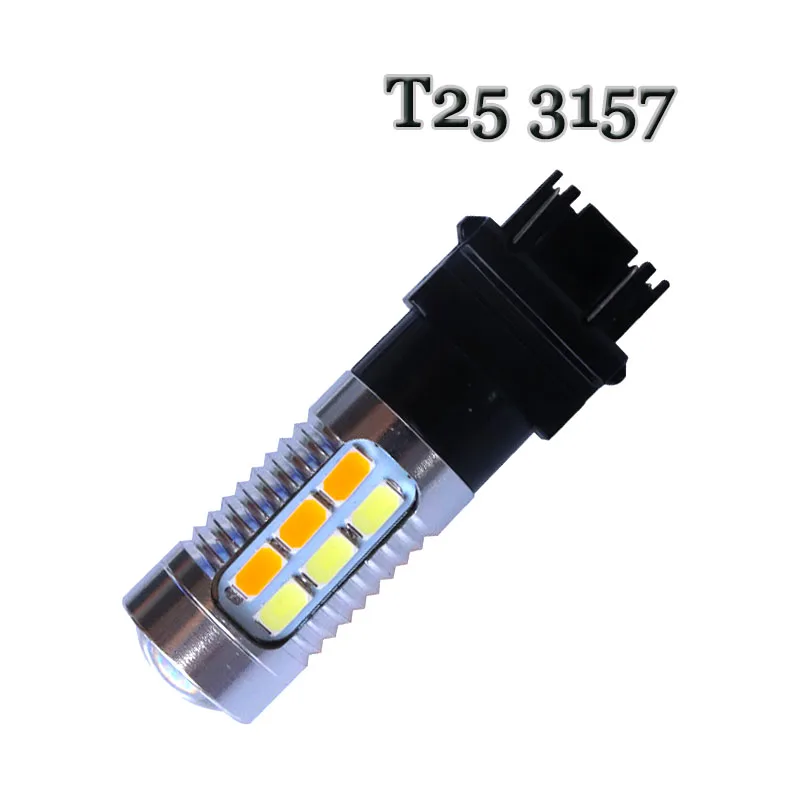 100 шт. двойной Цвет Белый Желтый дневного света 22 SMD 5630 1157 BAY15D T20 7443 3157 светодиодный горки лампы указатель поворота