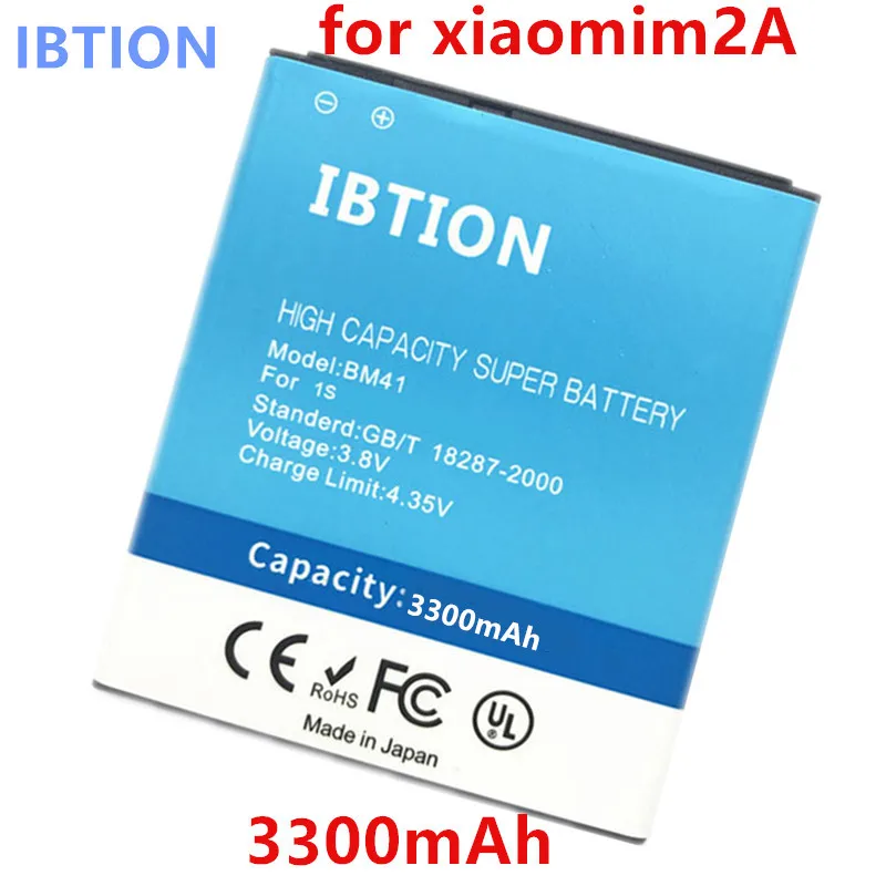 IBTION 3300 мАч BM40 BM41 BM44 мобильного телефона Батарея Применение для Xiaomi 2A Mi2A/Xiaomi Hongmi Red
