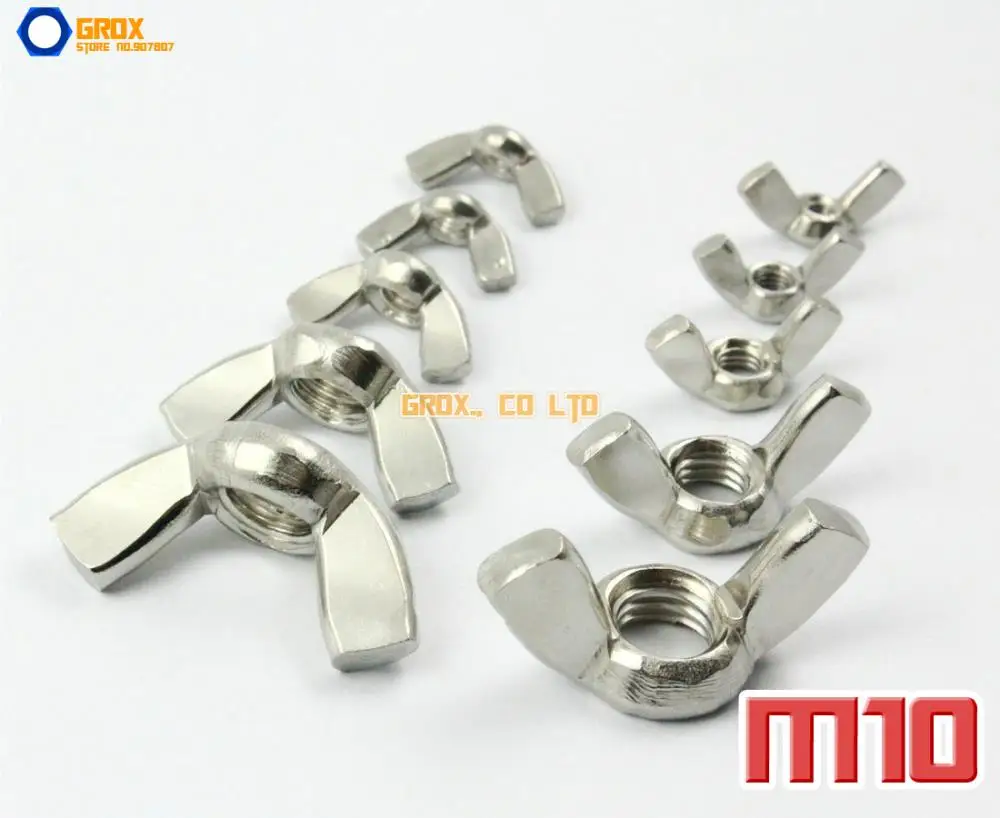 Silver M10 304 Stainless Steel Precise Casting Wingnut Butterfly Nuts Fastener Wing Screw Nuts 5pcs Ewead Silver M10 304 Stainless Steel Precise Casting Wingnut Butterfly Nuts Fastener Wing Screw Nuts 5pcs Ewead