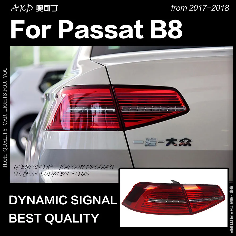 AKD автомобильный Стайлинг для VW Passat B8 задние фонари Passat светодиодный задний фонарь светодиодный DRL Dynami сигнал тормоза заднего хода авто аксессуары