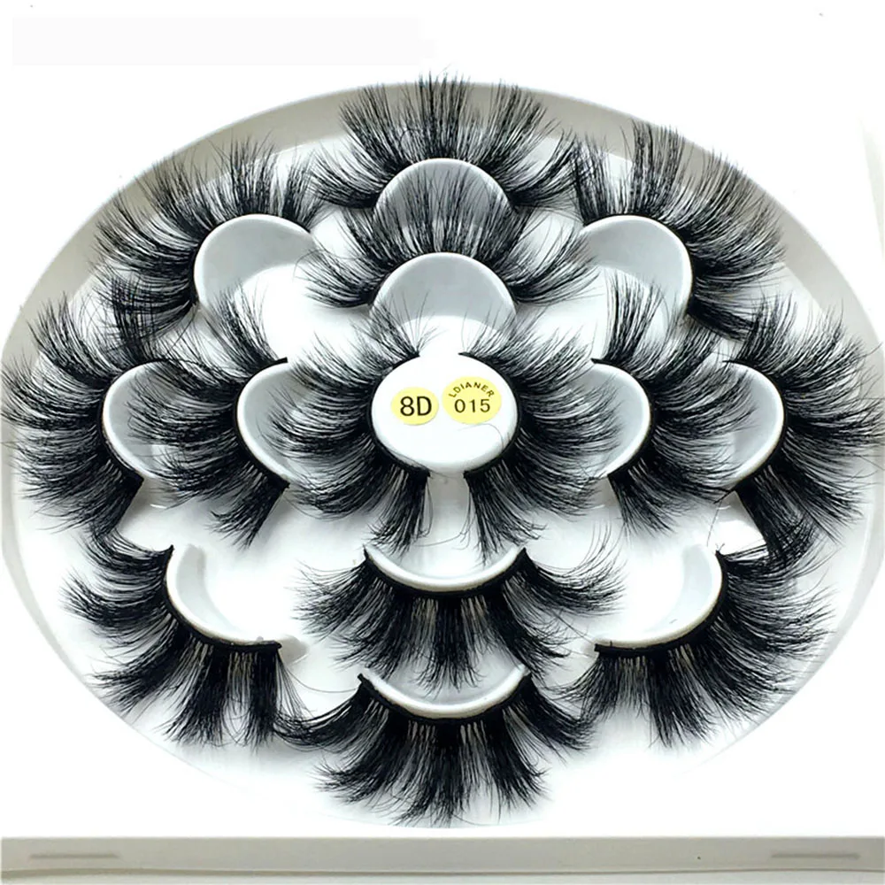 

1/7 Pairs Dramtic 25mm Long Mink Lashes 8D Mink Hair False Eyelashes Fluffy Eyelashes Extension Wispies Eyelash Makeup Tools