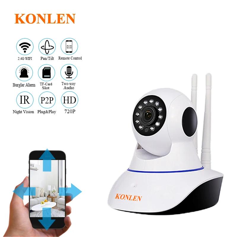 KONLEN Wi-Fi сигнализация с ip-камерой панель управления Беспроводная для дома умный дом дверь движения безопасности CCTV видеонаблюдение
