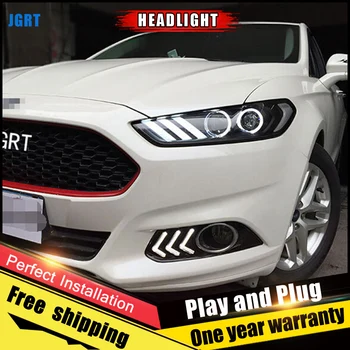 

Car Style LED headlights for Ford Mondeo 2013-2015 for Mondeo head lamp LED DRL Lens Double Beam H7 HID Xenon bi xenon lens