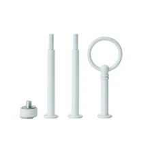 Кекс металла мини 3 уровня свадьбы белого золота Серебряная круглой формы ручки стержни для подставки под торты