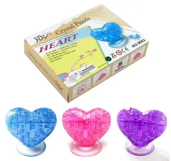 

Candice guo!New arrival hot sale 3D crystal puzzle heart plastic toy children funny game lover creative birthday gift 1pc