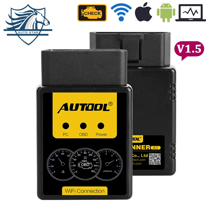 A1 V1.5 Bluetooth wifi для Android IOS с чипами PIC18F25K80 OBD2 диагностический считыватель кода