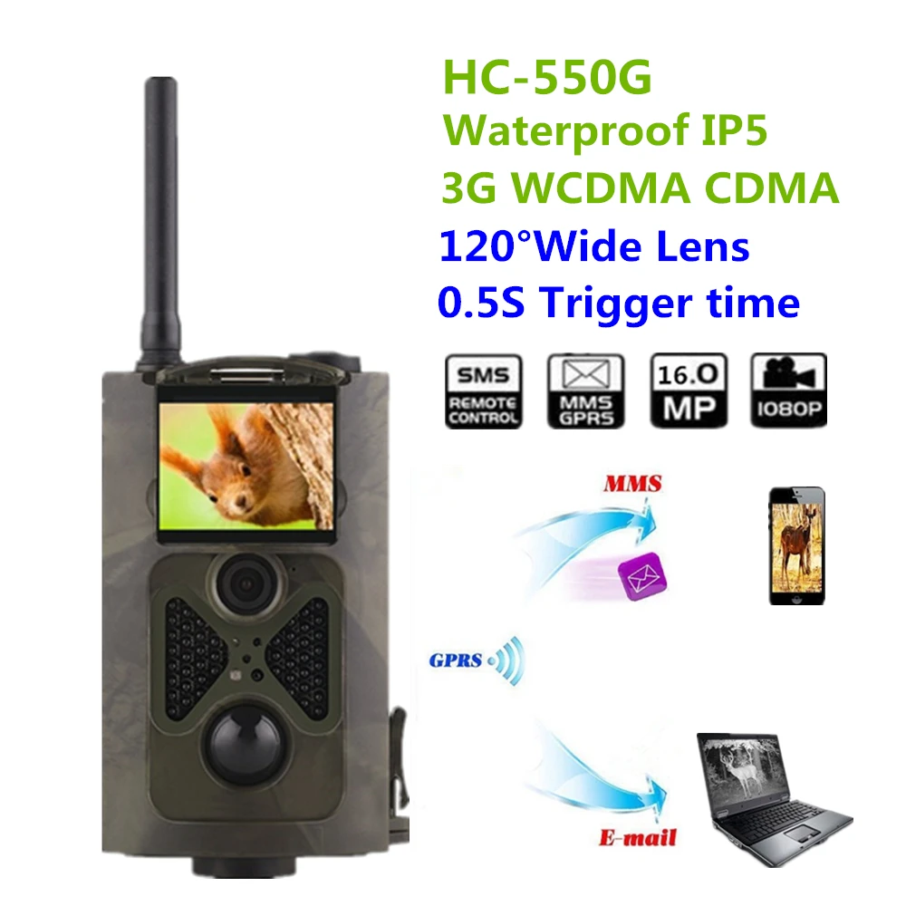 

Hunting Cameras Suntek HC-550G 16MP Infrared Forest 3G Wildlife Surveillance 3G GPRS Game Cameras SMS GPRS Jakt Kamera HC550G