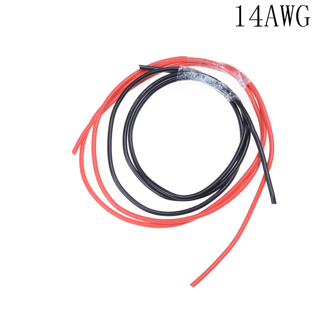 1 метр Черный + красные силиконовые провода 12AWG 14AWG 16AWG 22AWG 24AWG термостойкий мягкий