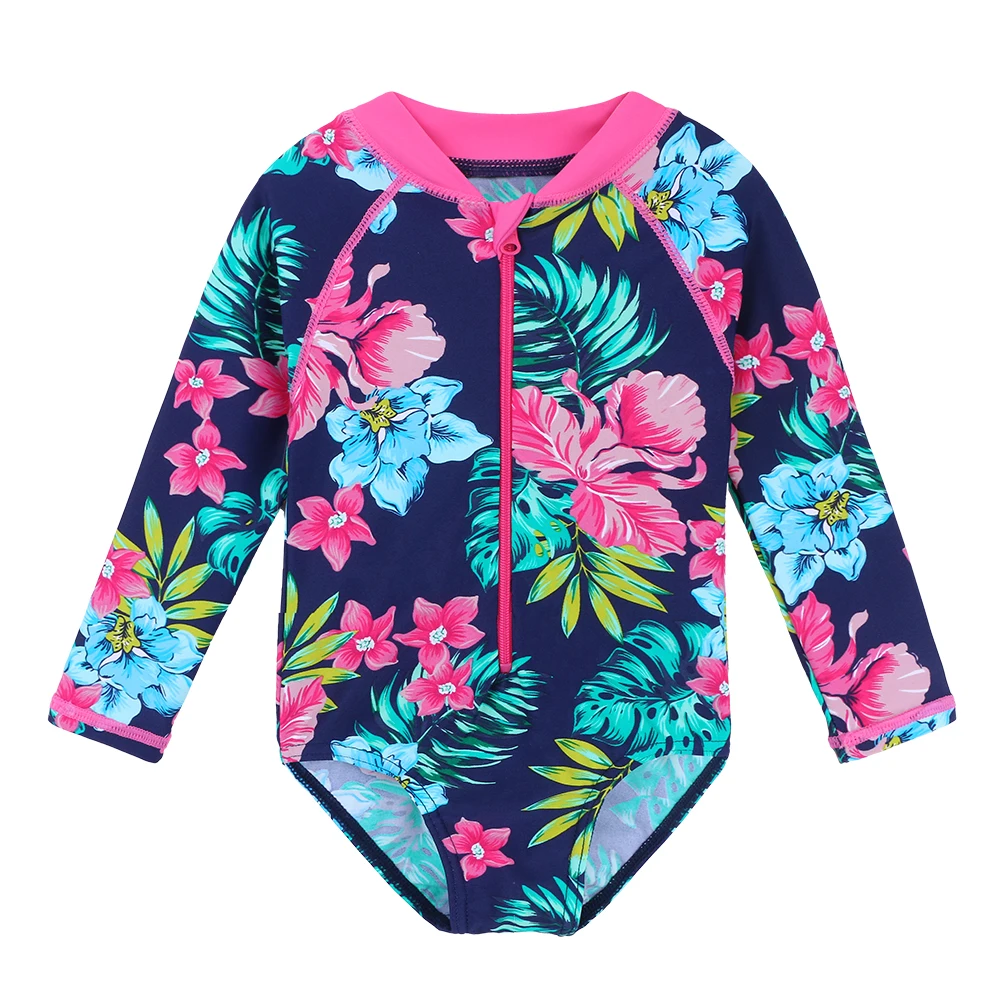 Baby Bambina UPF50+ Costume Da Bagno Intero Maniche