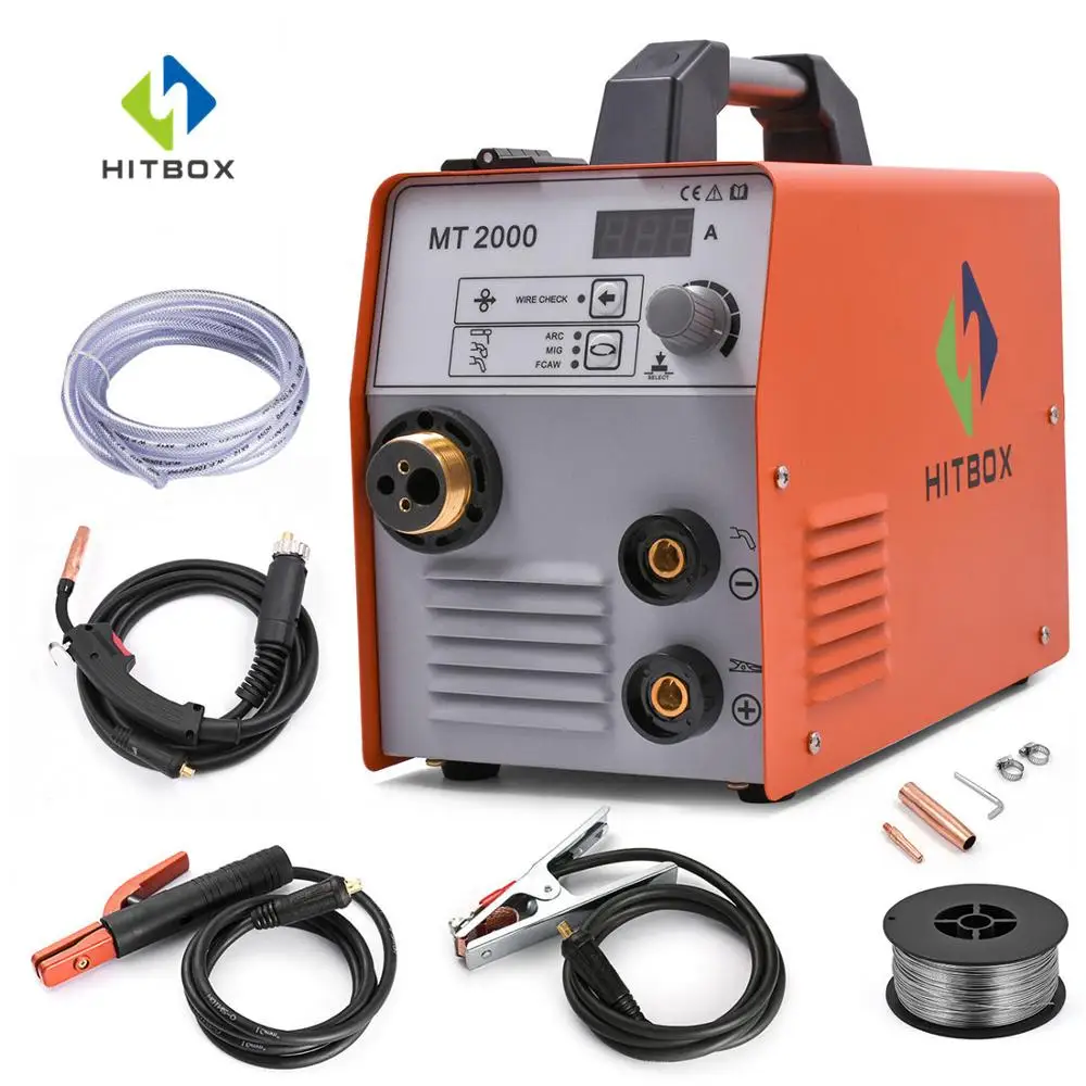 

HITBOX Mig Welder MIG ARC TIG 220V Stainless Steel Iron Welding Machine MT2000 Mini Functional MIG 3 in 1 Gas Gasless MAG