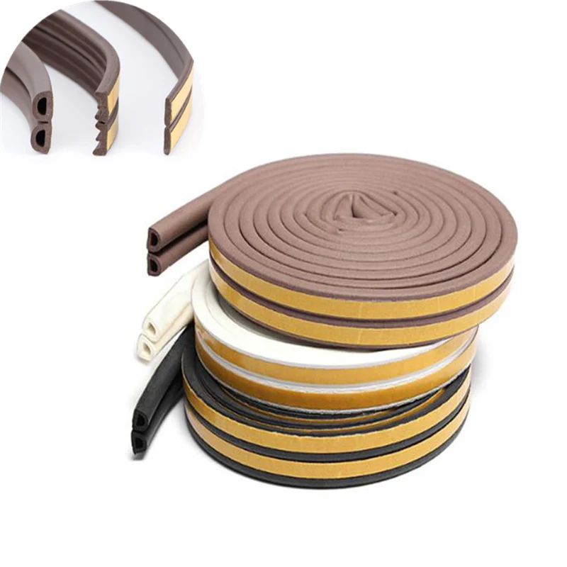 

10M/roll Self Adhesive door seal strip Rubber Weather Strip Windproof Soundproof window sealing tape hardware accessories