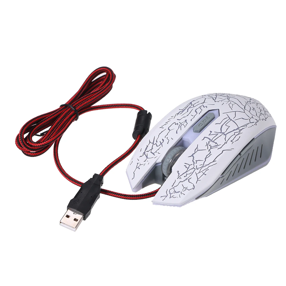 2400DPI Регулируемая 4 нейлоновая эргономичная мышь игровая Проводная RGB USB