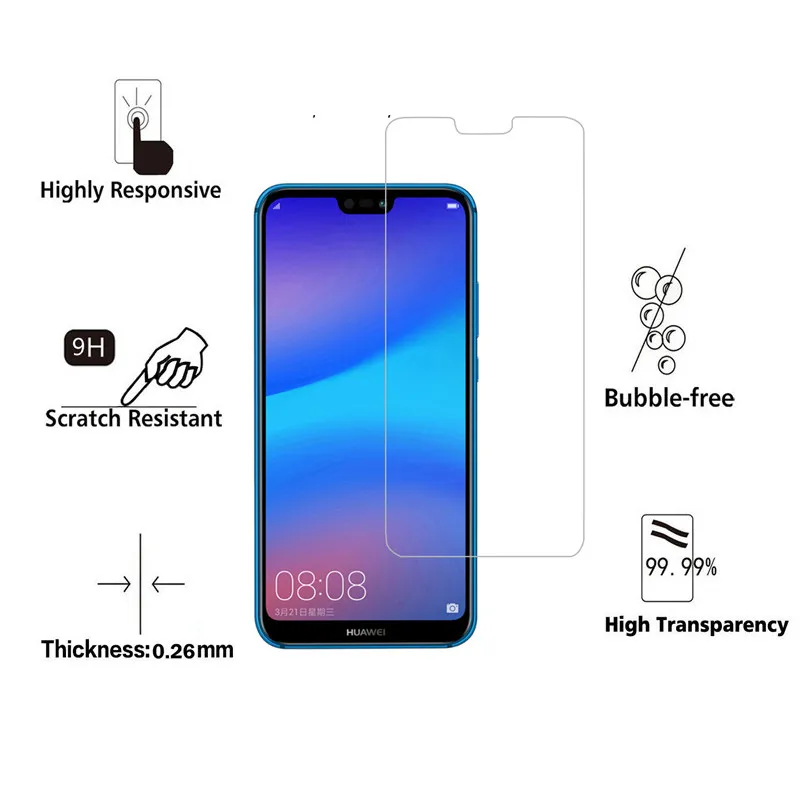 Закаленное стекло 2 шт. для Huawei P20 Lite Huawe P40 Light E P30 P 40 20 Pro P10 Plus P9 Mini P8 защитная пленка