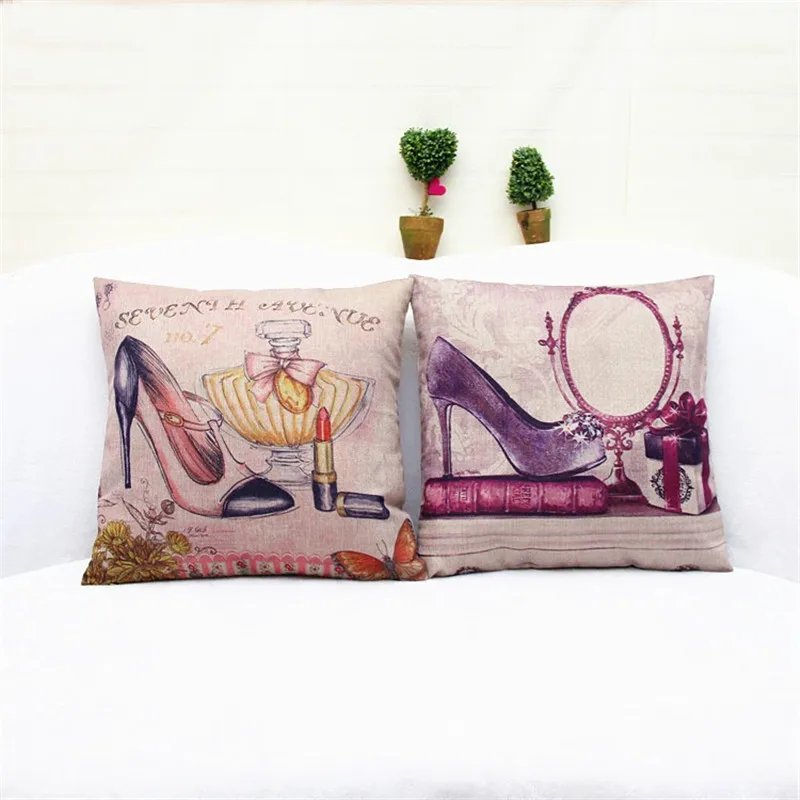 45cmx45cm Home Decorative High heeled shoes Printed