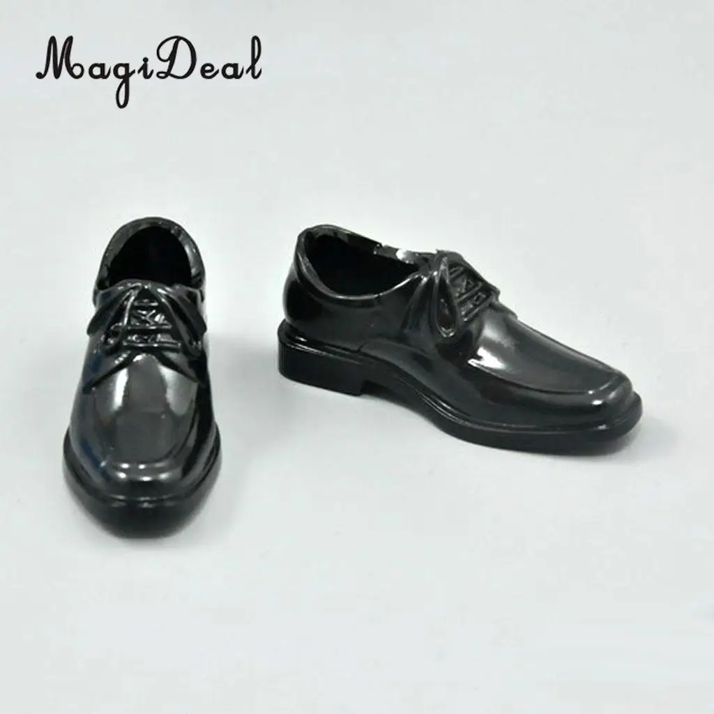 1Pair Black 1/6 Lace Up High Top Dress Shoes for 12 Inch Male Action Figure Body Dolls Daily Wear Acc 5cm