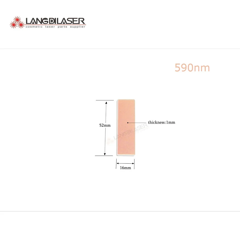 

590nm filter , size : 52*16*1mm , optic filter for IPL , vascular lesions (Telangiectasis) removal , laser optic filters