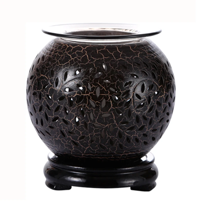 ELECTRIC OIL TART WARMER BURNER DIFFUSER WOODEN FRAGRANCE OIL NIGHTLIGHT Globe