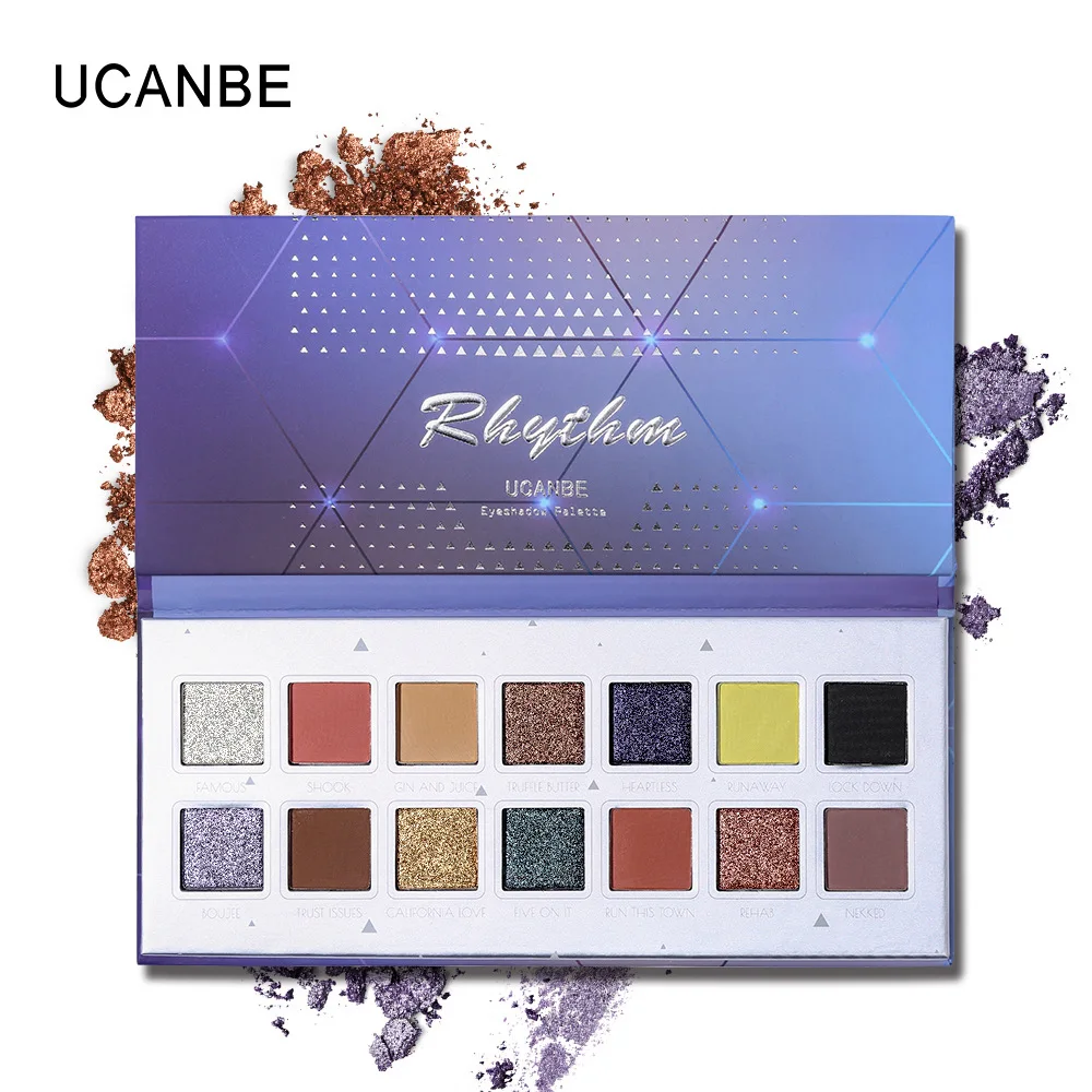 

UCANBE Eyes Make Up 14 Color Eyeshadow Palette Long Lasting Shimmer Matte Mixed Eye Shadow Palette Natural Nude Color Make Up