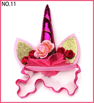 

free shipping 50pcs Unicorn Flower Crown Headband party headband Magical Unicorn Headband Floral Gold Unicorn DIY Kit