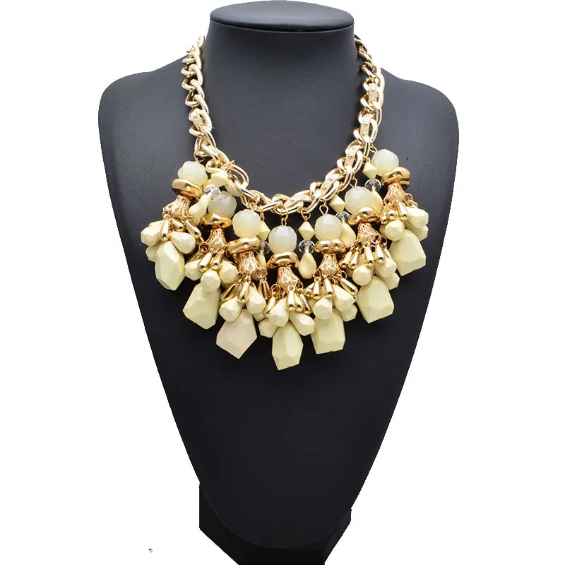 

Luxury Romantic Colorful Flowers Crystal Wide Women Exaggerated Collarbone Choker Statement Necklace Party Jewelry Wedding Gift