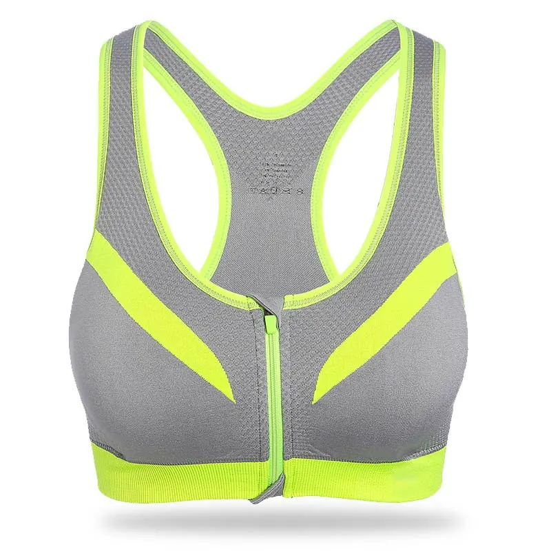 New Top Female Zipper Sports Bra Push Up High-Precision Underwear Sports Fitness Jogging Women's Yoga Sports Top