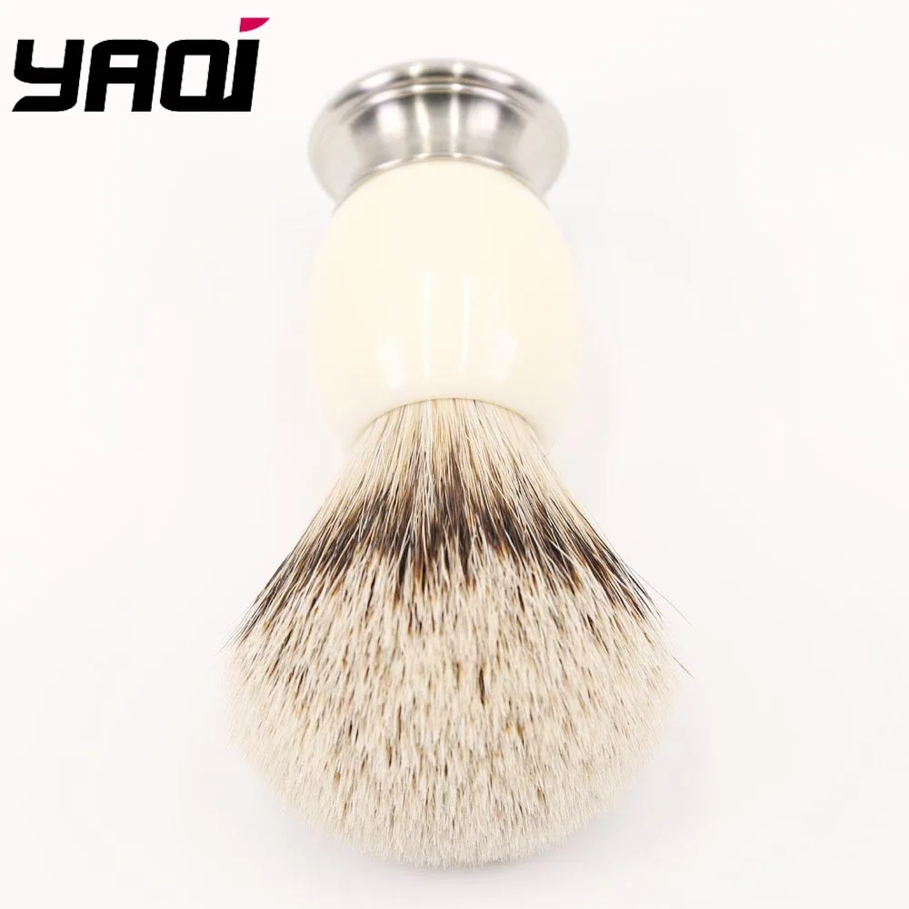 Yaqi 21 мм металлическая и акриловая ручка кисточка для бритья барсука|badger shaving