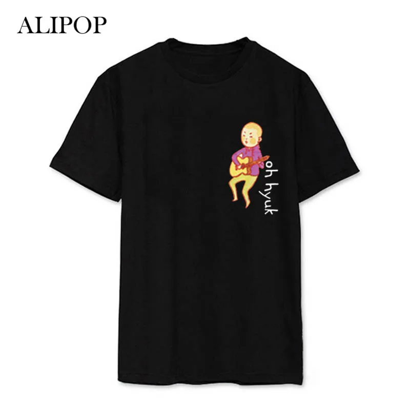K Pop Kpop HYUKOH мультфильм альбом рубашки Женская Повседневная хлопковая одежда