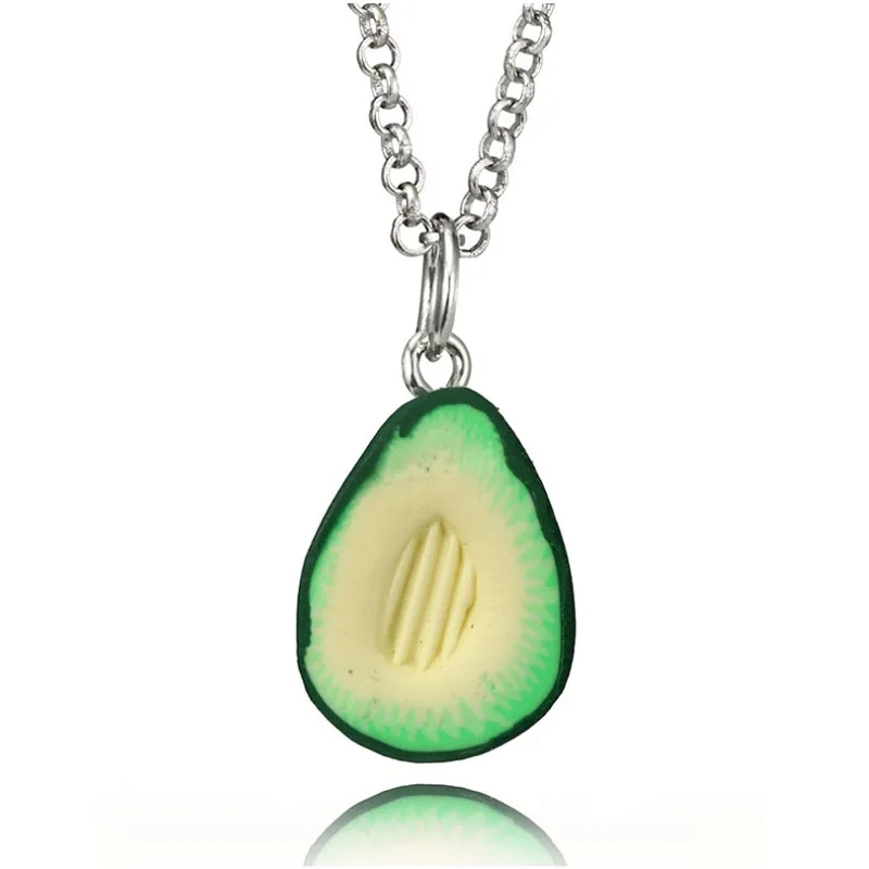 Новое модное Трендовое длинное ожерелье с подвеской в форме сердца авокадо для женщин зеленого цвета богемное ожерелье с цепочкой Ювелирные изделия Подарки